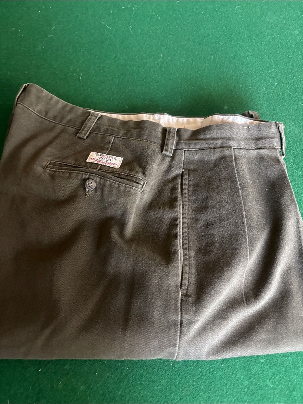 Classic Men's Trousers in Olive Green